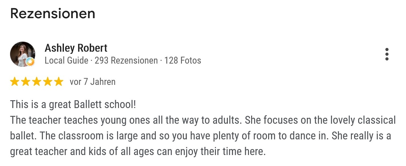 Erfahrungen Ballettschule Neu-Anspach Eltern